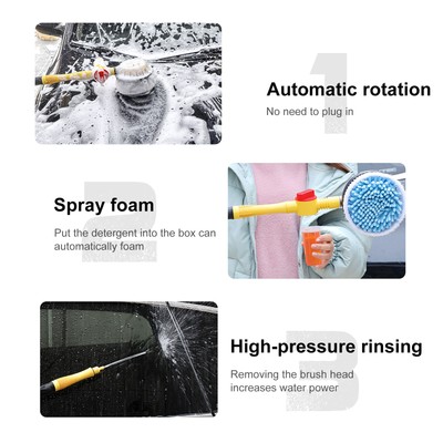 Auto Rotating Retractable Car Wash Brush Car Wash Brush with Long Handle  J2J8