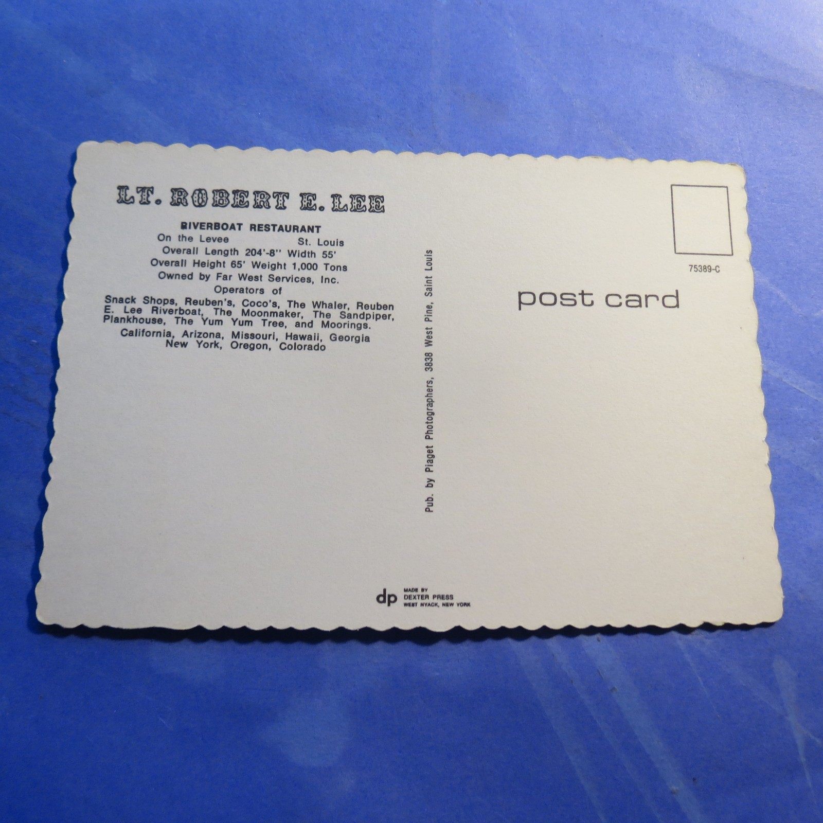 Lt Robert E Lee Riverboat in St Louis Vintage Old  Postcard PC5212