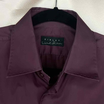 Sisley Limited Edition Italian Men's Button Down Dress Shirt in Eggplant - S