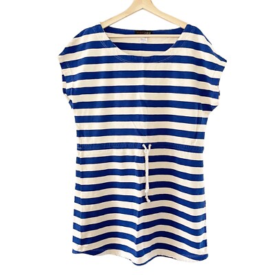 NWOT Trixie & Lulu Cotton Blue Stripe Casual Coverup Nautical Preppy Dress L