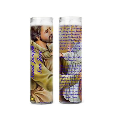Set of 2 or 4 St Joseph Prayer Candles 2 o 4 Veladoras De San Jose