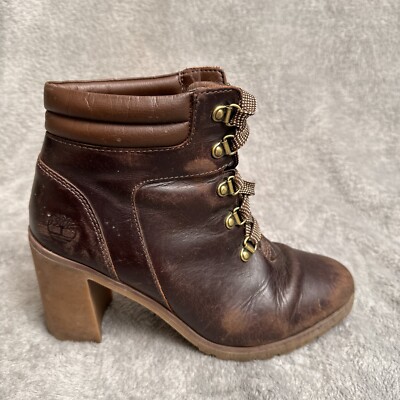 Timberland Allington Boots Womens 7.5 Brown Heeled 7 Inch A26AY A6034