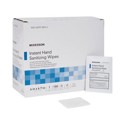 McKesson Ethyl Alcohol Alcohol Hand Sanitizing Wipe Individu