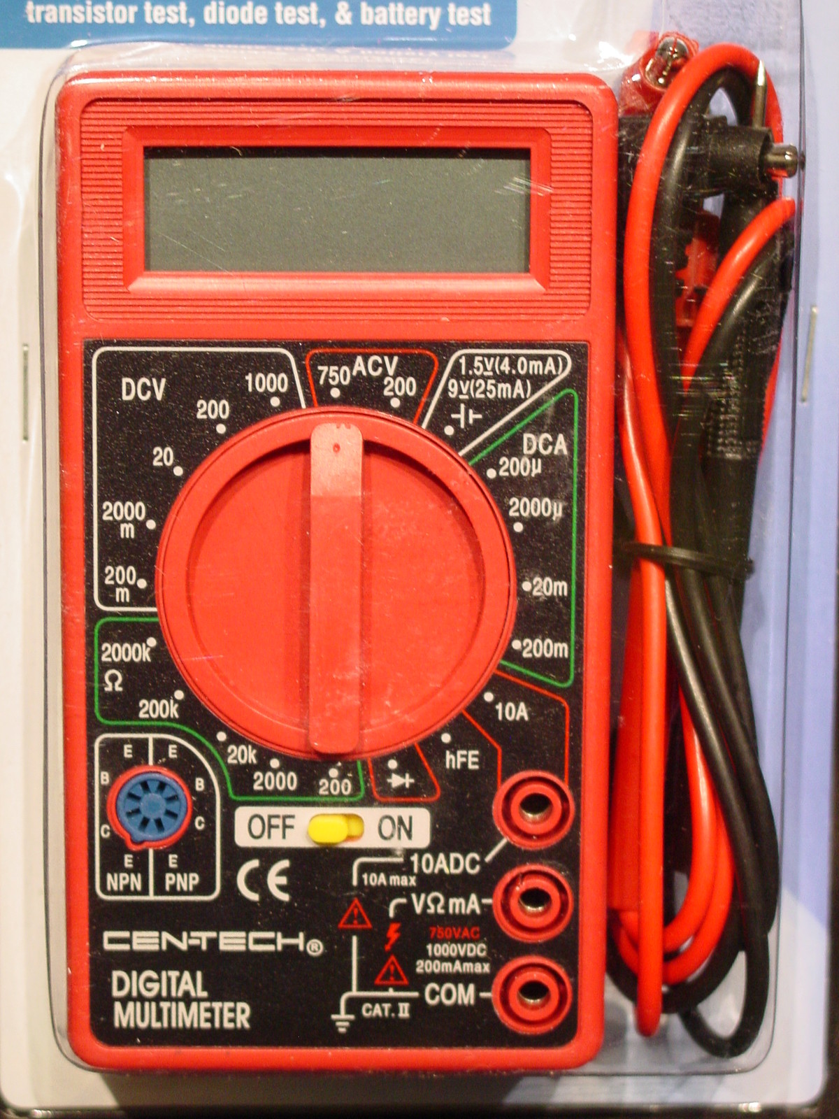 CenTech 69096 Digital MultiMeter Electronic Volt Tester Electrical