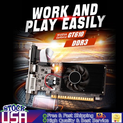 GT610 2GB Discrete Graphics Small Chassis DDR3 Memory VGA Computer Desktop
