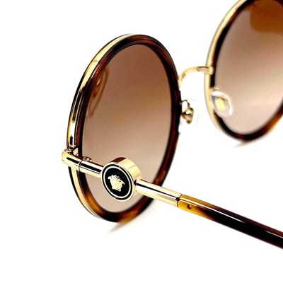 Pre-owned Versace Sunglasses Mod.2229 1002/13, Authentic In Brown