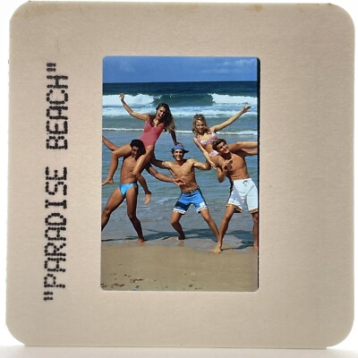 35mm Slide Paradise Beach 90s TV Series Cast Members Vintage Publicity Promo #3