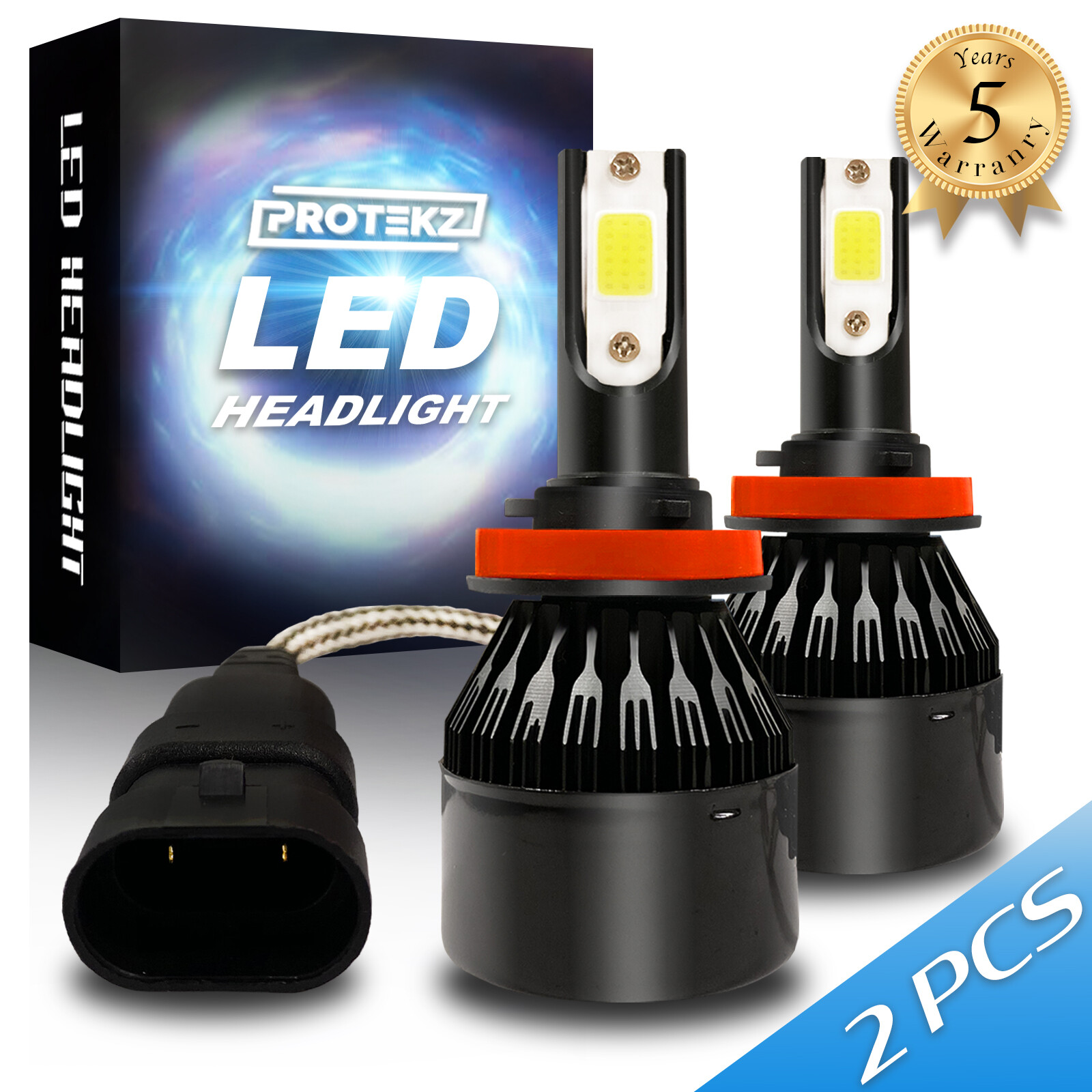 Protekz LED Fog Light Kit H11 6000K 1200W for 2005-2007 Volvo S40 Bulb