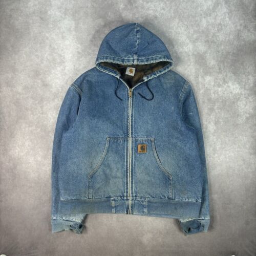 Vintage Carhartt Denim Hooded Active Jacket X-large J139 | eBay Vintage Carhartt Denim Hooded Active Jacket X-large J139 | eBay