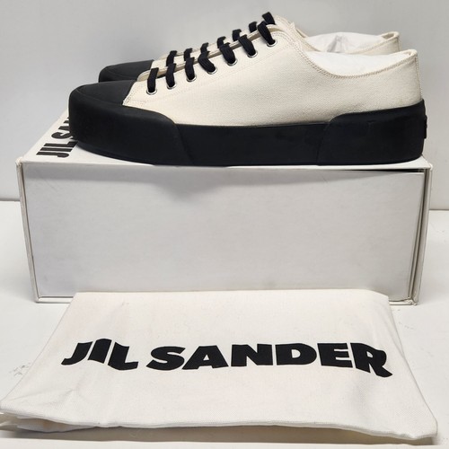 スニーカー JIL SANDER Grey Canvas And Rubber Basket Sneakers Jil Sander Grey Canvas And Rubber Basket Sneakers In 55