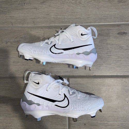 Size 8 Men's Nike Alpha Huarache NXT White Metal Baseball