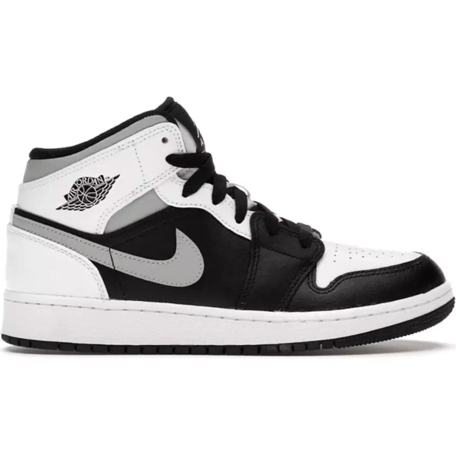Nike Air Jordan 1 Mid GS Black White Smoke Grey 554725-073 Size 4Y = WOMENS 5.5