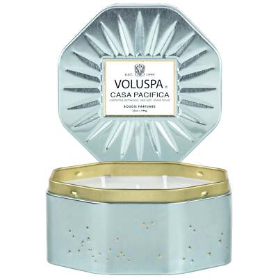 VOLUSPA / 3 WICK TIN CANDLE /CASA PACIFICA