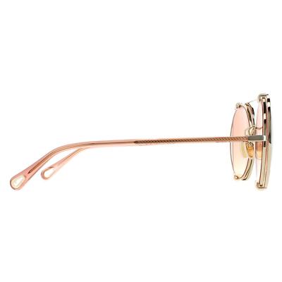 Pre-owned Chloé Chloe Sunglasses Ch0042s 004 Gold Brown Gradient