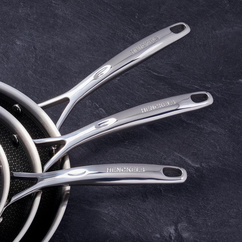 Henckels Paradigm Non-Stick 3-Piece Skillet Fry Pan Set, 8", 10" & 12" Stainless