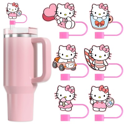 10Mm Straw Topper for Stanley Cup, 6Pcs Cartoon Straw Cover Cap for Stanley Tumb