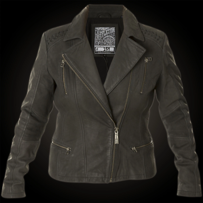 Pre-owned Affliction Leather Livestock Women's Jacket Black Biker Mma