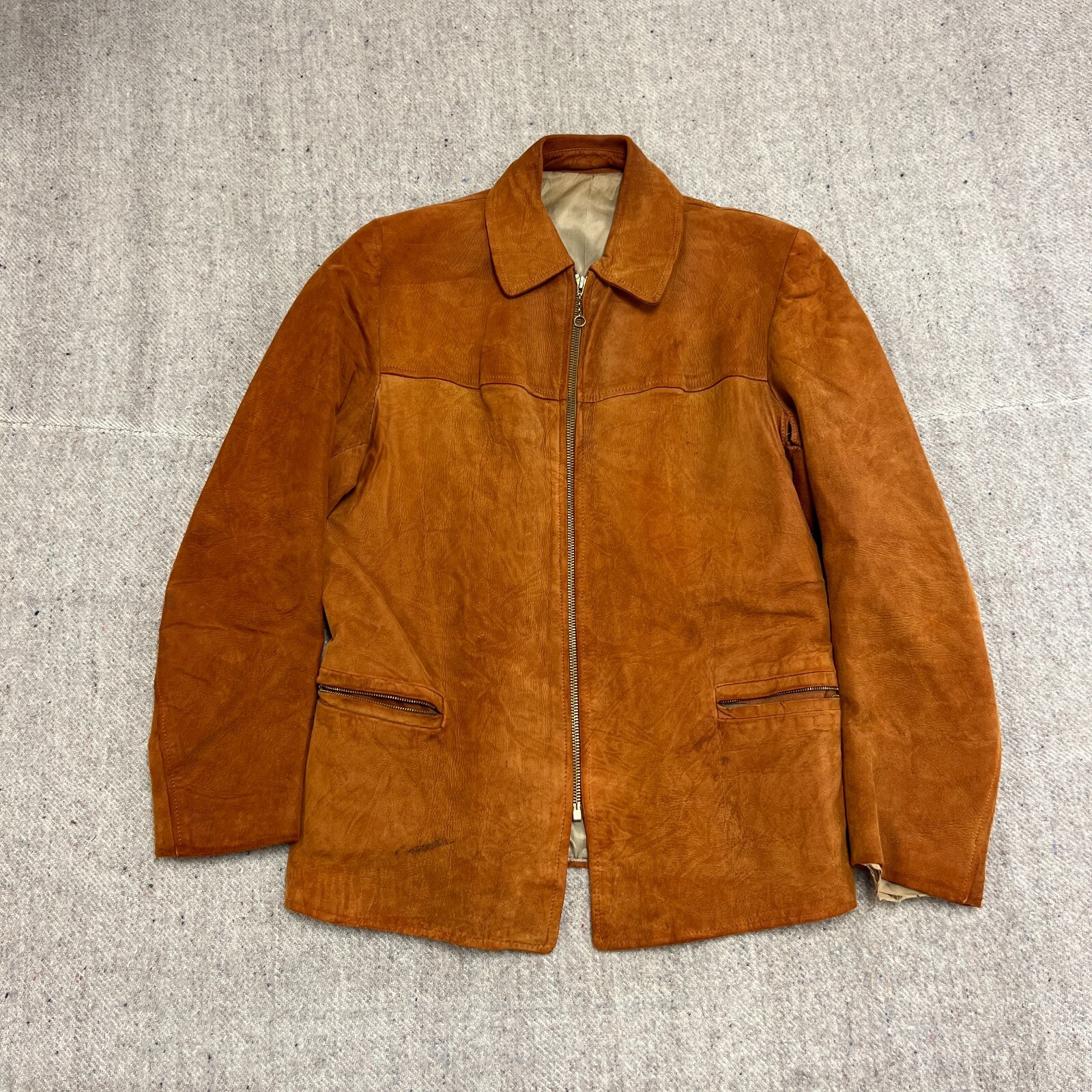 Vintage Suede Jacket Mens Small Brown 1950s | eBay