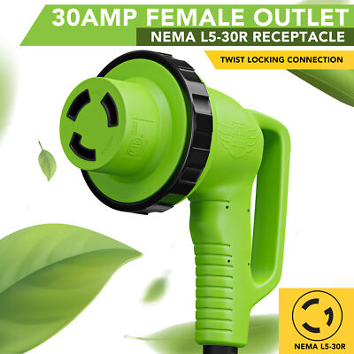 15 FOOT 30AMP 90-Degree Locking Heavy Duty RV Extension Cable Leisure Cords