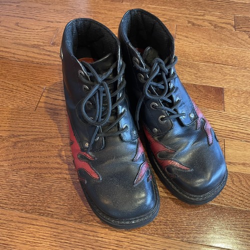 Booties Black Leather Size 11