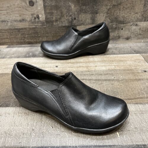 Clarks Womens Black Leather On Work Resist Size 6 M | eBay