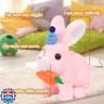 Easfan Hopping Bunny Plush Jumping Spotted Pink Rabbit with Hat Ears Nose Moving Educational Plush Toy Interactive Toy Electric for Toddlers Kids,7