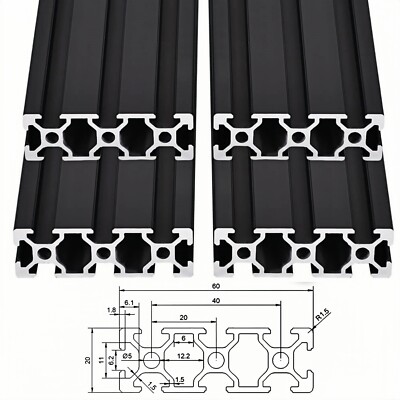 2060 Aluminum Extrusion European Standard, 300mm 4PCS T Slot Extruded Aluminum