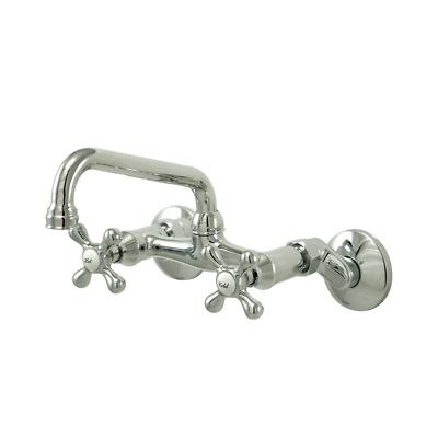 Kingston Brass KS213C Victorian Wall Mount Kitchen Faucet, 7", Polished Chrome