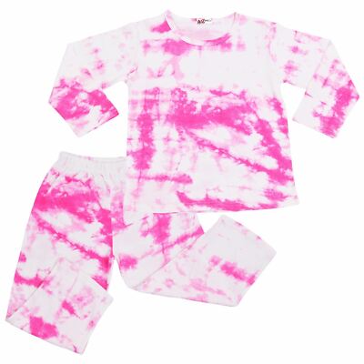 Pijamas De Cosplay Tie Dye Rosa Para Niñas Ropa De Casa Regalos Para Niños
