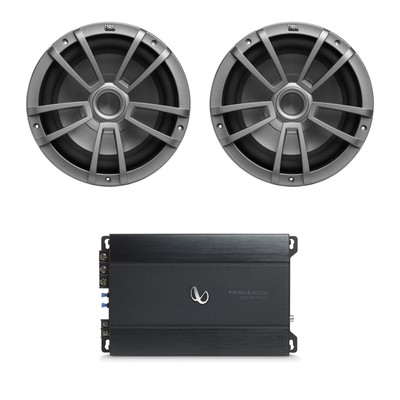 Infinity 10'' 600W Marine Subwoofer (Grey, Pair), 300W Mono Amplifier