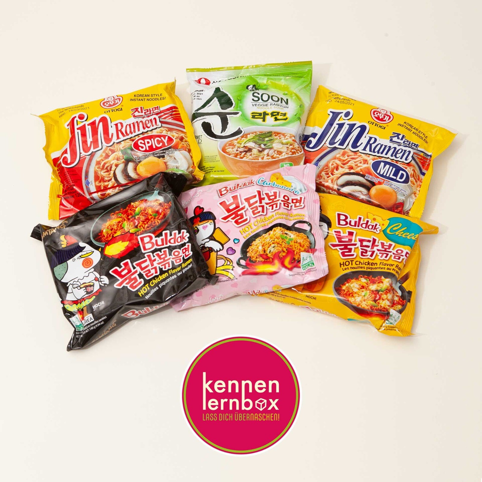 Koreanische Ramen Suppe Box | Kennenlernbox mit 6 Koreanische Instantnudeln 