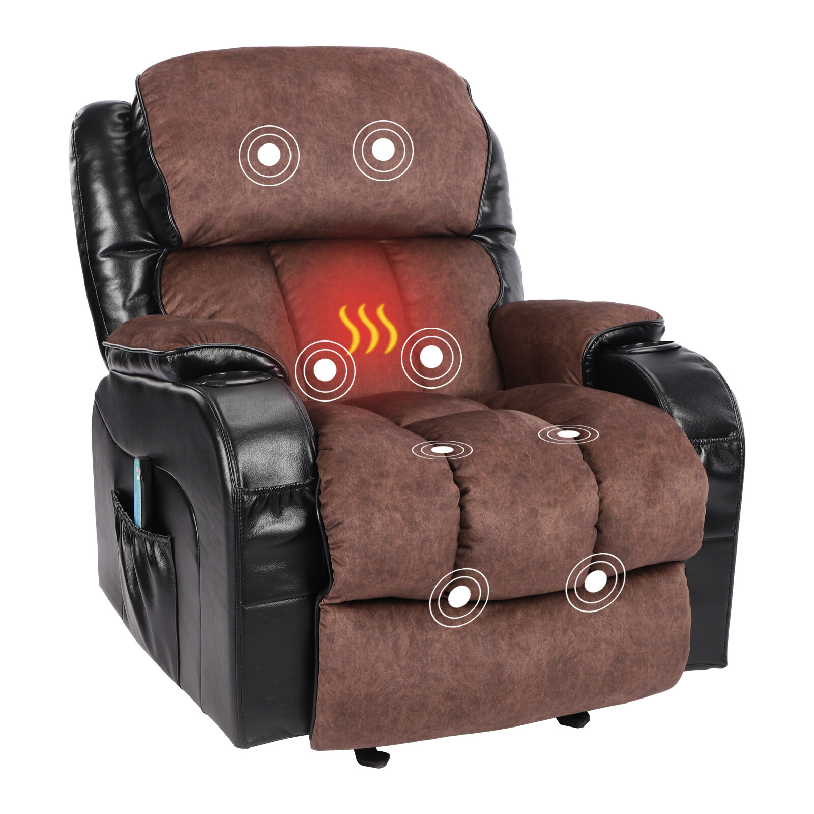 Cup Holder Usb Charger Massage Heater Seat Sofa Side Pocket 