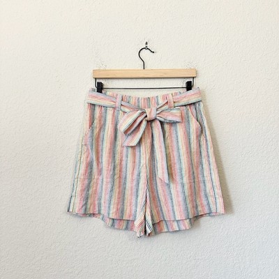 NWT MARINE LAYER Karleigh Belted Short in Multicolor Stripes Sz XL W7578