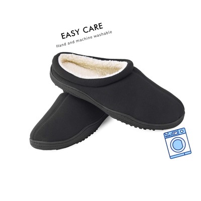 Men's Winter Warm Fleece Lined Memory Foam Slippers Slip On Clogs Indoor Outd...