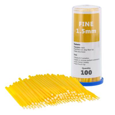 Paint Touch Up Micro Brushes, 100 Fine 1.5 mm Tip Brush Applicators, Auto Detail