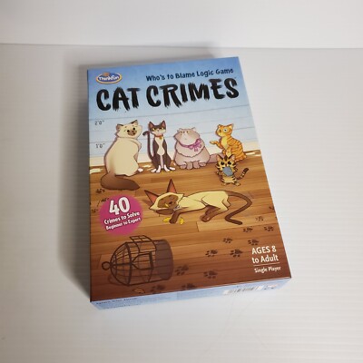 ThinkFun Cat Crimes Logic Game, Slightly Used, Complete