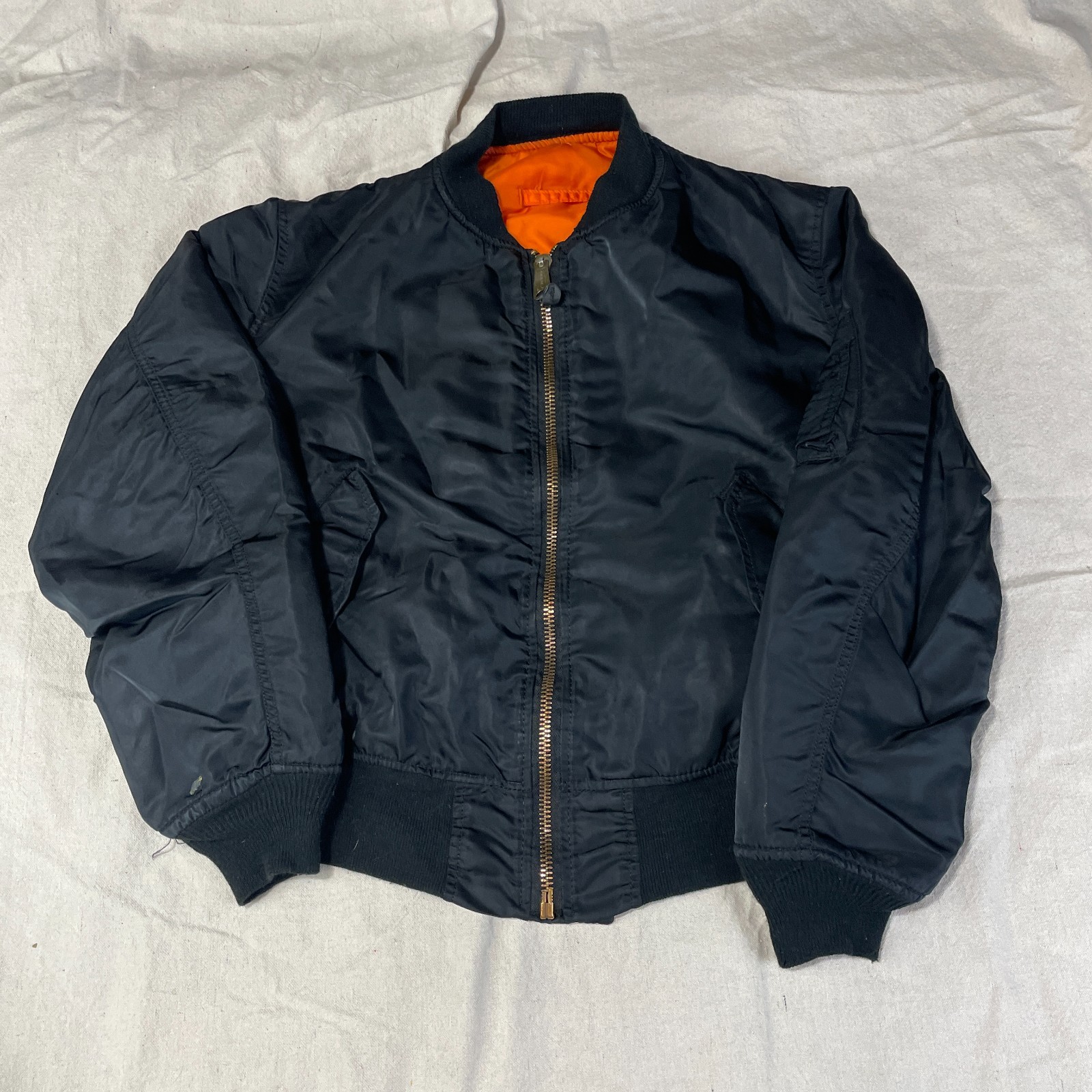 Alpha ジャケット Vintage 70s Alpha Industries Bomber Jacket Black MA-1 Flyer
