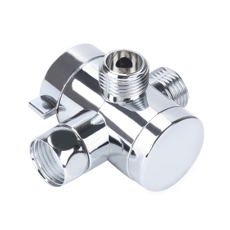 Bathroom 1/2" BSP Chrome 3Way TAdapter Shower Head Diverter Valve for Tap eBay