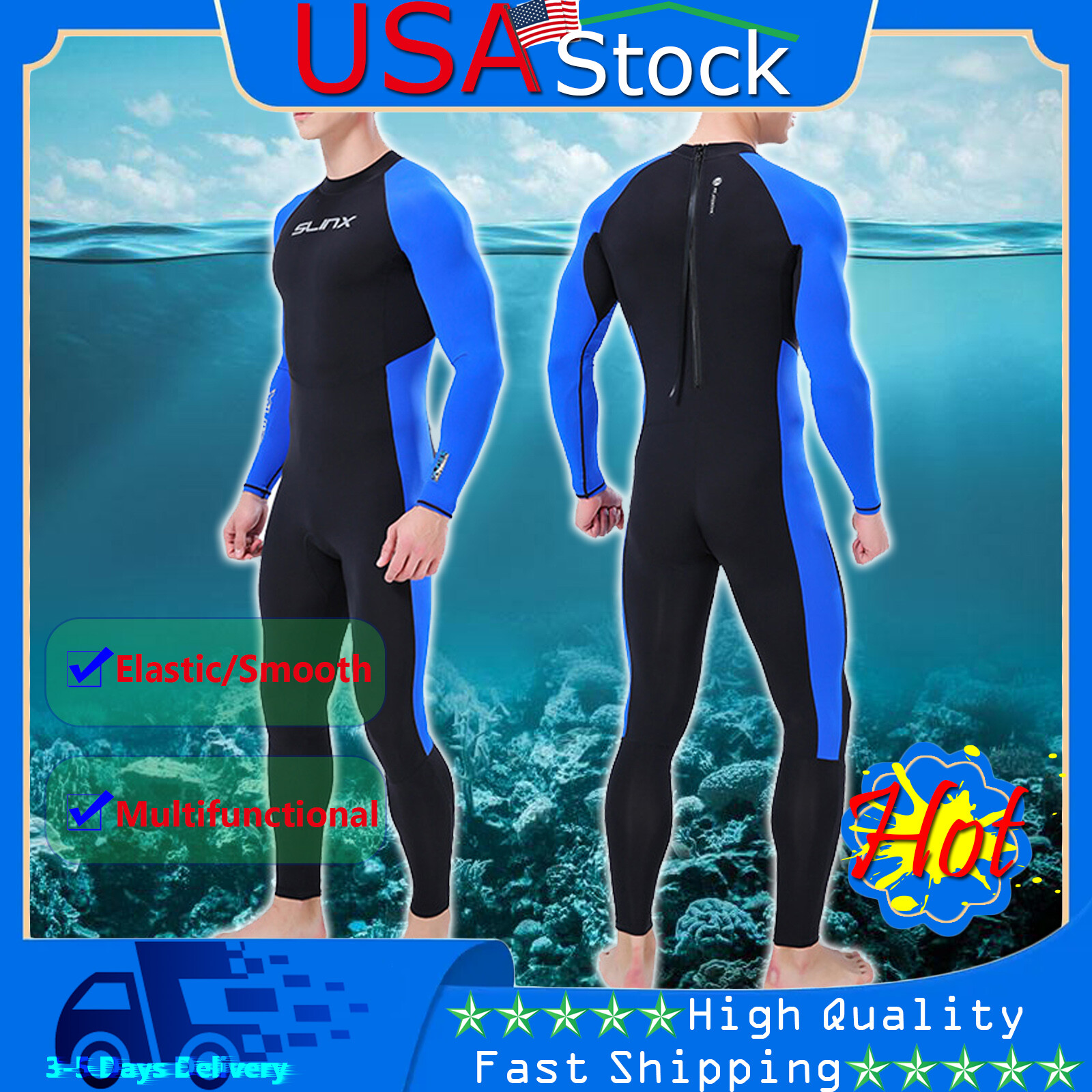 Ultra-thin WetSuit Full Body Super stretch Diving Suit Swim Surf Snorkeling