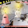 Minatee 4 Pieces Large Pink Halloween Ghost Candles Cute Pastel Spooky Goth Decor Burning Scented Wax Candles Gifts for Boo Basket Stuffers Halloween Room Table Indoor Decorations, 2 Style