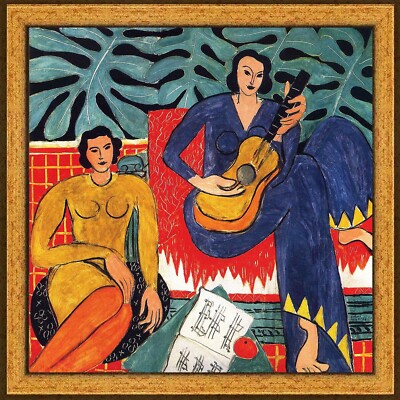 TWO MUSICIANS Matisse Oil Painting 30x30 Framed Canvas **SALE