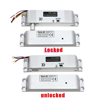 Electric Drop Bolt Lock DC 12V Fail-Safe NC Mode Electronic Door Lock for Access