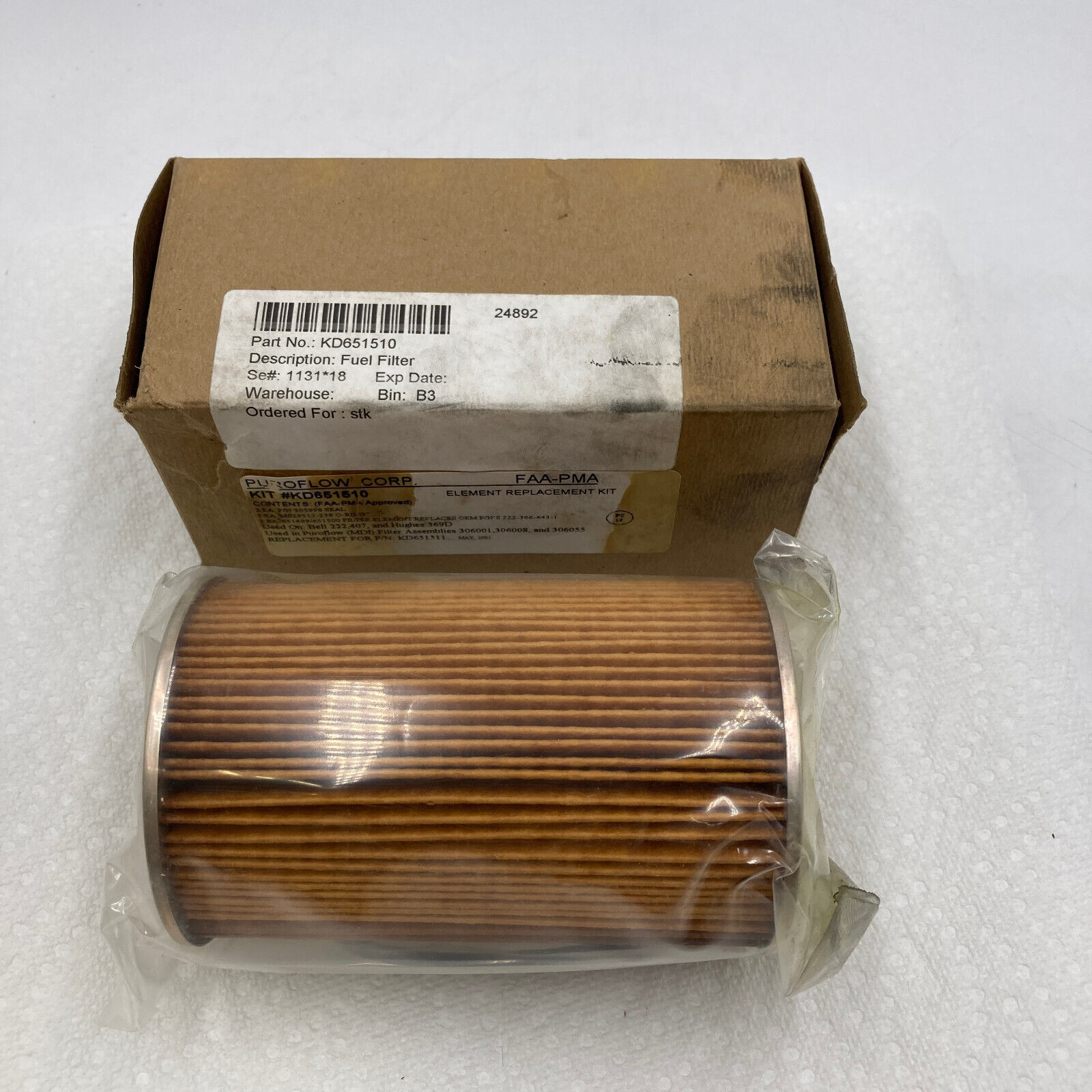 Fuel filter Bell 222 407 Hughes 369D KD651510 KD651510 Fuel filter Bell 222 407 Hughes 369D KD651510 KD651510