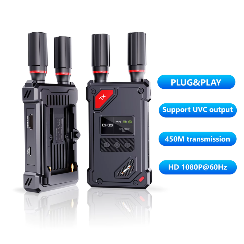 450M Wireless Transmitter and Receiver Video Transmitter 1080P HDMI Extender 20