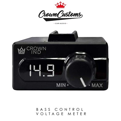 SUBWOOFER BASS REMOTE CONTROL WITH VOLTAGE METER WHITE LED CAR AUDIO RCA INLINE