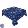 Aytipun Dark Blue Winter Square Tablecloth 60x60 Inch Blue Teal White Snowflake Christmas Holiday Theme Decorative Table Cloth Seasonal Rustic Farmhouse for Indoor Party Kitchen Dinner Picnic Decor