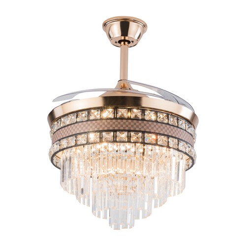 42 Inch Ceiling Fan Light Chandeliers LED Hanging Pendant Lamp Fixture W/Remote