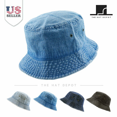 Bucket Hat - The Hat Depot Denim Washed cotton Bucket Hat 1530