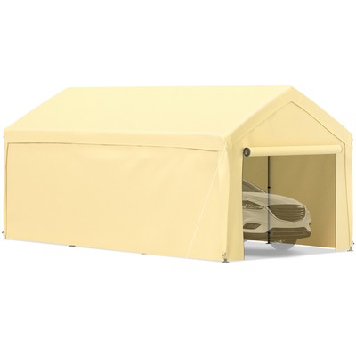 Car Shelter Tent 13 X 20ft With 8 Legs And Sidewalls Yellow