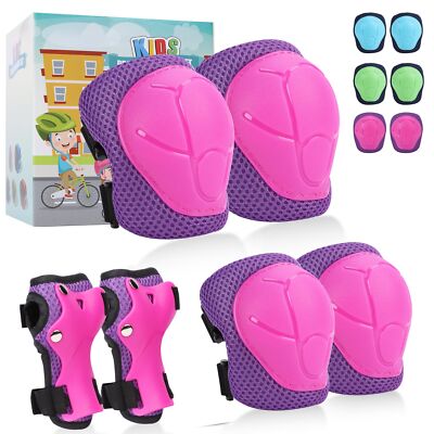 Knee Pads Elbow Pads Ages 3-6 Toddler & 5-8 Kids, 6 in 1 Protective Gear Safety